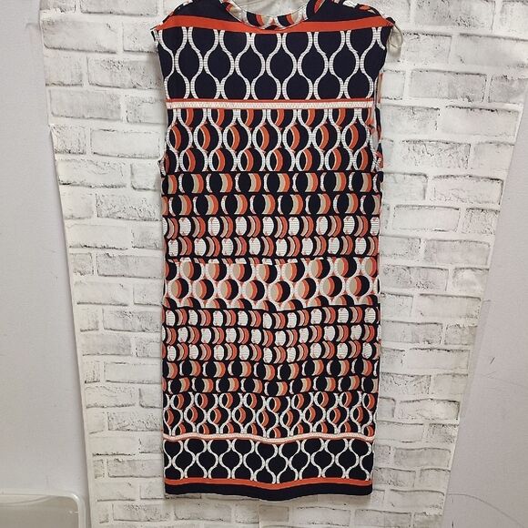 Enfocus Studio Pink Blue Midi Sheath Dress Cap Sleeve - Picture 3 of 3